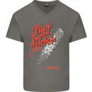 Dirt Rider Motocross MotoX Bike Motosports Mens V-Neck Cotton T-Shirt Charcoal