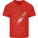 Dirt Rider Motocross MotoX Bike Motosports Mens V-Neck Cotton T-Shirt Red