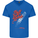 Dirt Rider Motocross MotoX Bike Motosports Mens V-Neck Cotton T-Shirt Royal Blue