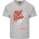 Dirt Rider Motocross MotoX Bike Motosports Mens V-Neck Cotton T-Shirt Sports Grey