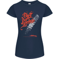 Dirt Rider Motocross MotoX Bike Motosports Womens Petite Cut T-Shirt Navy Blue