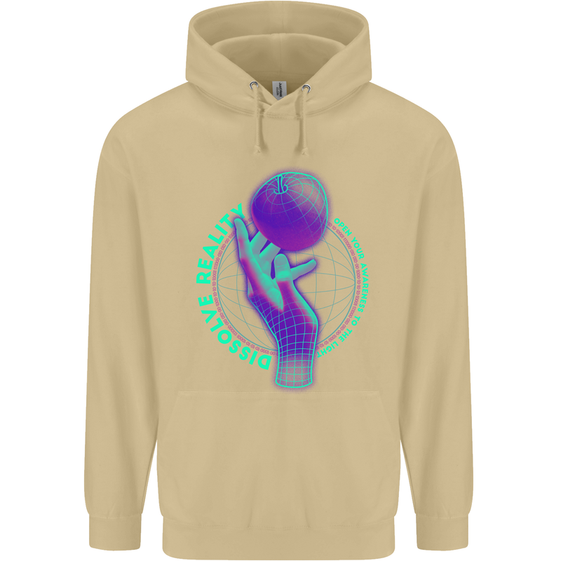 Dissolve Reality Mental Awareness Mens 80% Cotton Hoodie Sand