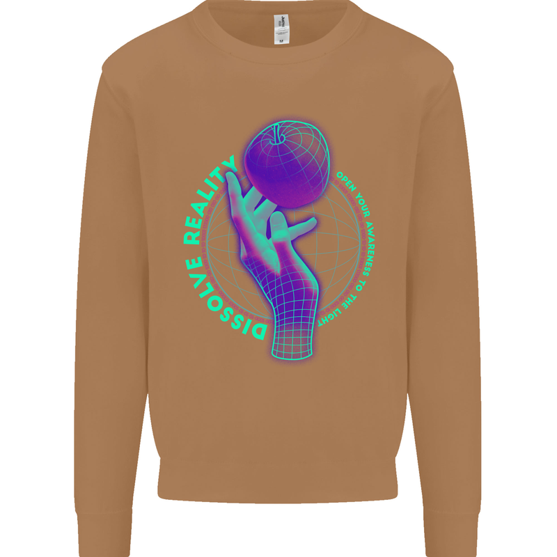 Dissolve Reality Mental Awareness Mens Sweatshirt Jumper Caramel Latte