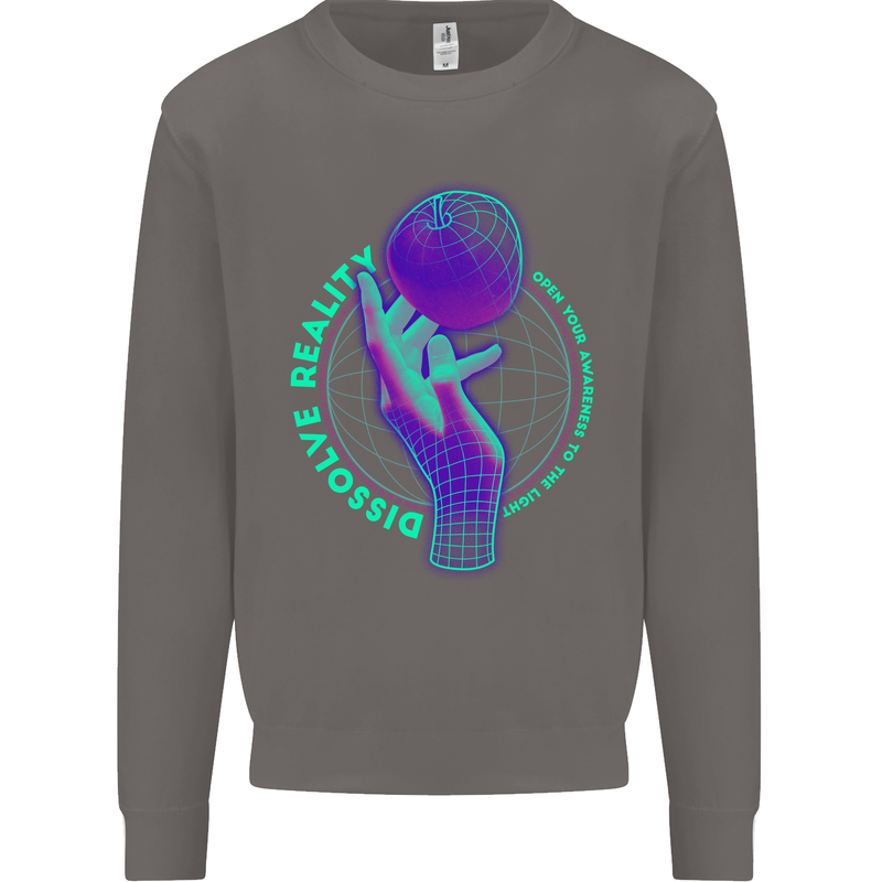 Dissolve Reality Mental Awareness Mens Sweatshirt Jumper Charcoal