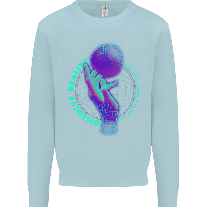 Dissolve Reality Mental Awareness Mens Sweatshirt Jumper Light Blue