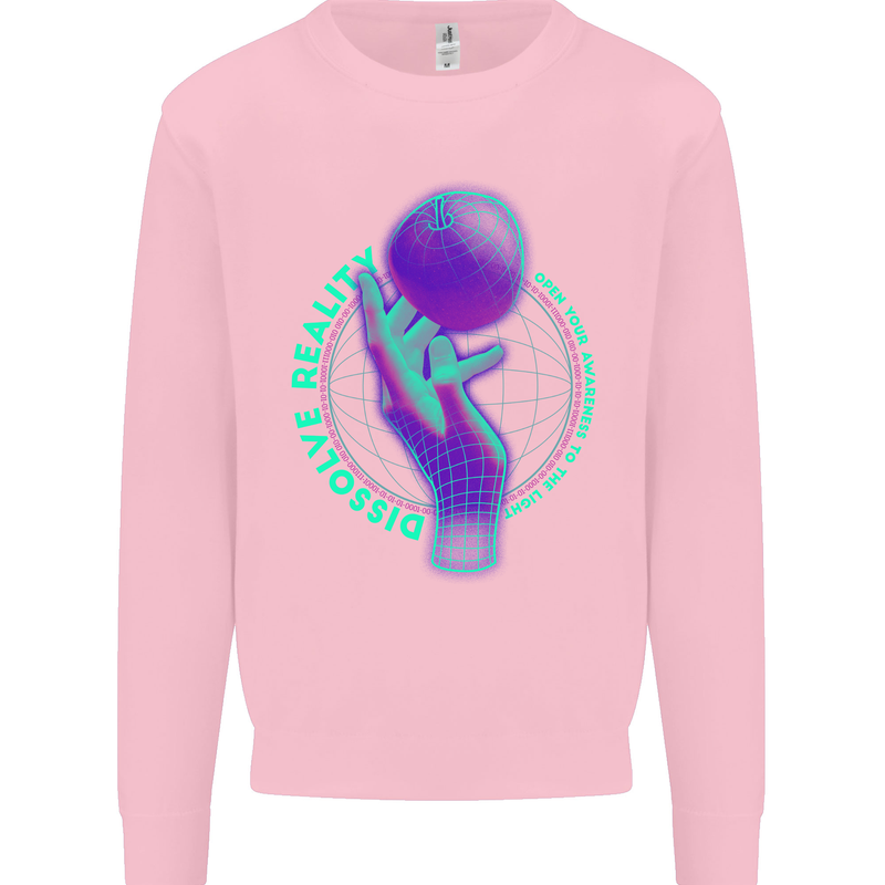 Dissolve Reality Mental Awareness Mens Sweatshirt Jumper Light Pink
