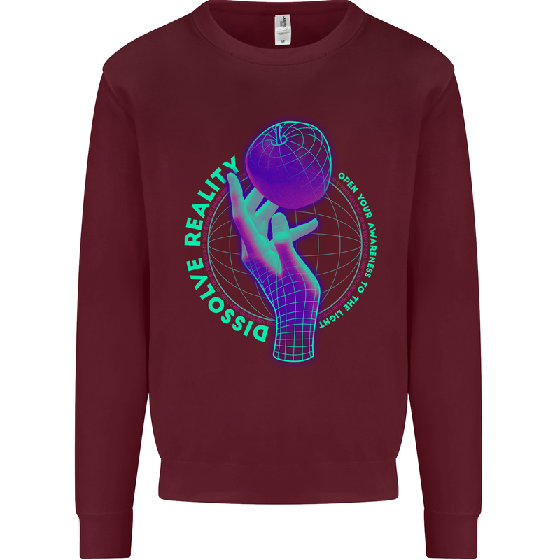 Dissolve Reality Mental Awareness Mens Sweatshirt Jumper Maroon
