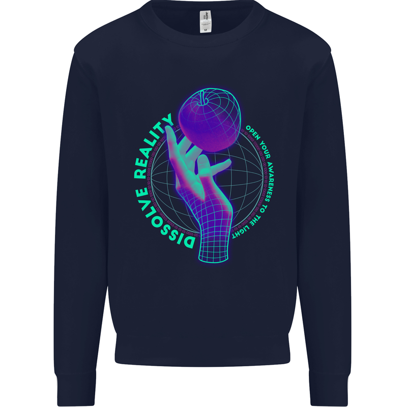 Dissolve Reality Mental Awareness Mens Sweatshirt Jumper Navy Blue
