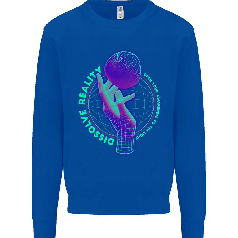 Dissolve Reality Mental Awareness Mens Sweatshirt Jumper Royal Blue