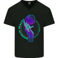 Dissolve Reality Mental Awareness Mens V-Neck Cotton T-Shirt Black
