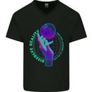 Dissolve Reality Mental Awareness Mens V-Neck Cotton T-Shirt Black