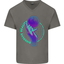 Dissolve Reality Mental Awareness Mens V-Neck Cotton T-Shirt Charcoal