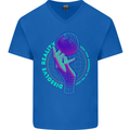 Dissolve Reality Mental Awareness Mens V-Neck Cotton T-Shirt Royal Blue