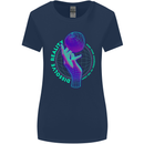Dissolve Reality Mental Awareness Womens Wider Cut T-Shirt Navy Blue