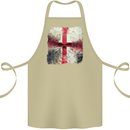 Dissolving England Flag St. George's Skull Cotton Apron 100% Organic Khaki