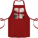 Dissolving England Flag St. George's Skull Cotton Apron 100% Organic Maroon
