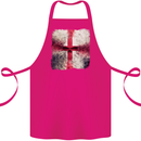 Dissolving England Flag St. George's Skull Cotton Apron 100% Organic Pink