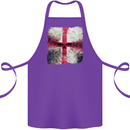 Dissolving England Flag St. George's Skull Cotton Apron 100% Organic Purple