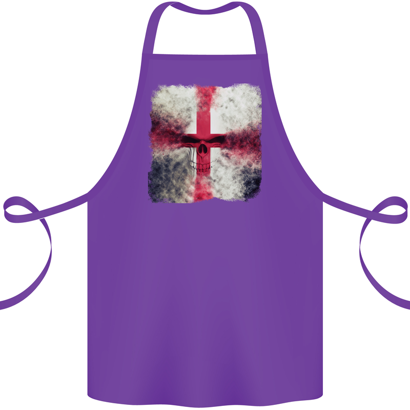 Dissolving England Flag St. George's Skull Cotton Apron 100% Organic Purple