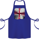 Dissolving England Flag St. George's Skull Cotton Apron 100% Organic Royal Blue