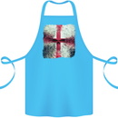 Dissolving England Flag St. George's Skull Cotton Apron 100% Organic Turquoise