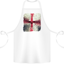 Dissolving England Flag St. George's Skull Cotton Apron 100% Organic White