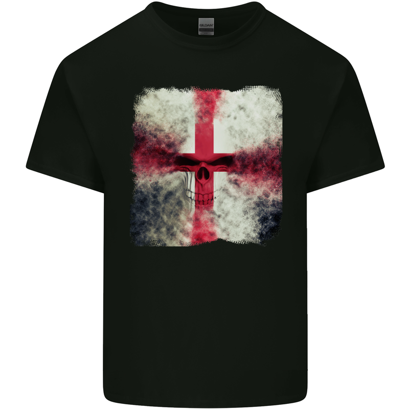 Dissolving England Flag St. George's Skull Kids T-Shirt Childrens Black