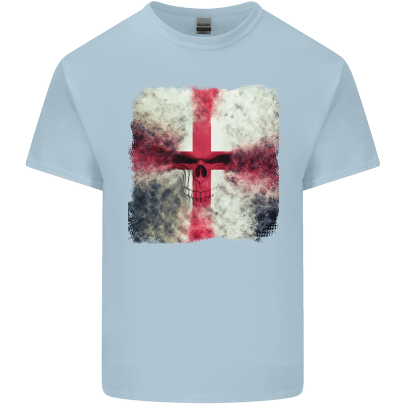 Dissolving England Flag St. George's Skull Kids T-Shirt Childrens Light Blue