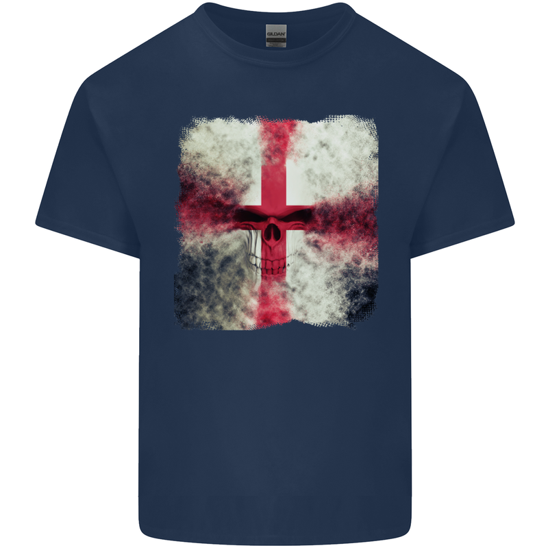 Dissolving England Flag St. George's Skull Kids T-Shirt Childrens Navy Blue