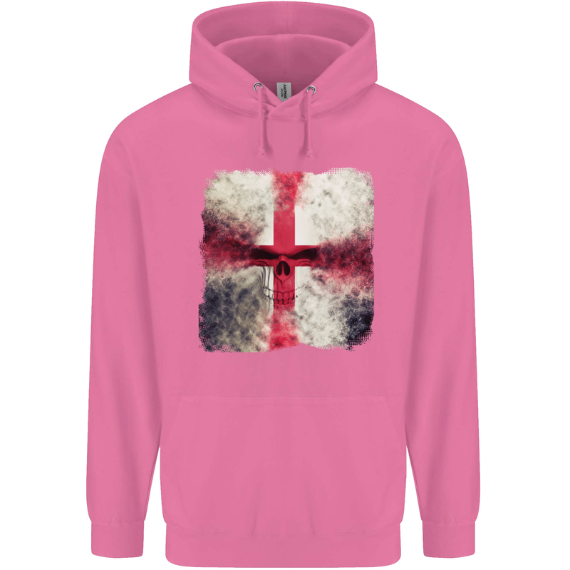 Dissolving England Flag St. George's Skull Mens 80% Cotton Hoodie Azelea