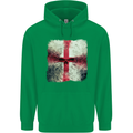 Dissolving England Flag St. George's Skull Mens 80% Cotton Hoodie Irish Green