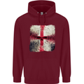 Dissolving England Flag St. George's Skull Mens 80% Cotton Hoodie Maroon