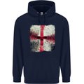 Dissolving England Flag St. George's Skull Mens 80% Cotton Hoodie Navy Blue
