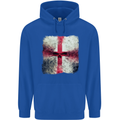 Dissolving England Flag St. George's Skull Mens 80% Cotton Hoodie Royal Blue