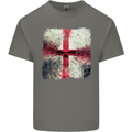 Dissolving England Flag St. George's Skull Mens Cotton T-Shirt Tee Top Charcoal