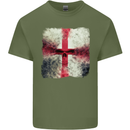 Dissolving England Flag St. George's Skull Mens Cotton T-Shirt Tee Top Military Green
