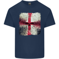Dissolving England Flag St. George's Skull Mens Cotton T-Shirt Tee Top Navy Blue