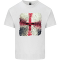 Dissolving England Flag St. George's Skull Mens Cotton T-Shirt Tee Top White