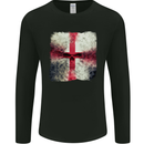 Dissolving England Flag St. George's Skull Mens Long Sleeve T-Shirt Black