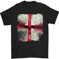Dissolving England Flag St. George's Skull Mens T-Shirt Cotton Gildan Black