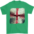 Dissolving England Flag St. George's Skull Mens T-Shirt Cotton Gildan Irish Green