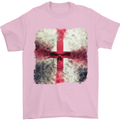 Dissolving England Flag St. George's Skull Mens T-Shirt Cotton Gildan Light Pink