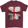 Dissolving England Flag St. George's Skull Mens T-Shirt Cotton Gildan Maroon