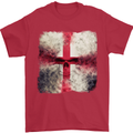 Dissolving England Flag St. George's Skull Mens T-Shirt Cotton Gildan Red