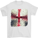 Dissolving England Flag St. George's Skull Mens T-Shirt Cotton Gildan White