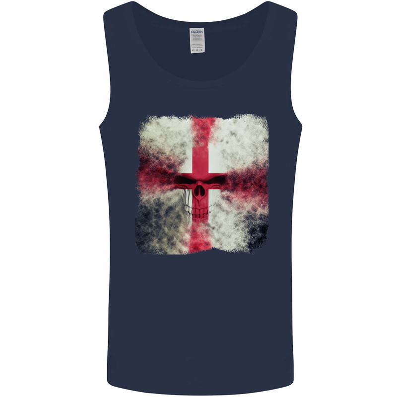 Dissolving England Flag St. George's Skull Mens Vest Tank Top Navy Blue