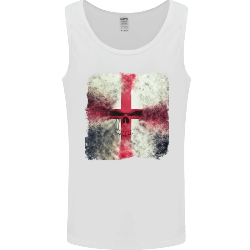 Dissolving England Flag St. George's Skull Mens Vest Tank Top White
