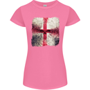 Dissolving England Flag St. George's Skull Womens Petite Cut T-Shirt Azalea