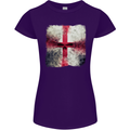 Dissolving England Flag St. George's Skull Womens Petite Cut T-Shirt Purple