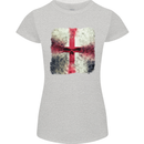 Dissolving England Flag St. George's Skull Womens Petite Cut T-Shirt Sports Grey